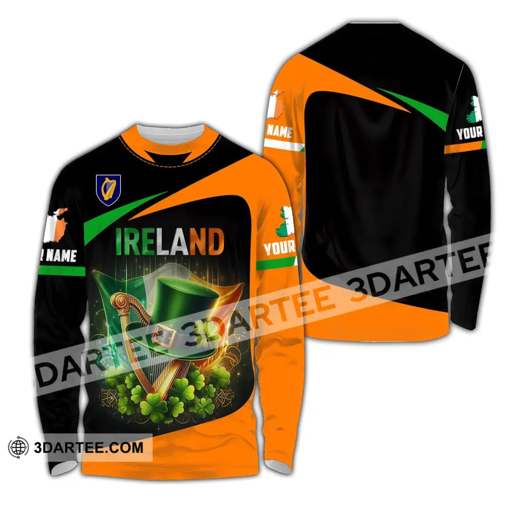 Unisex Shirt - Custom Name Ireland Long Sleeve / S T-Shirt