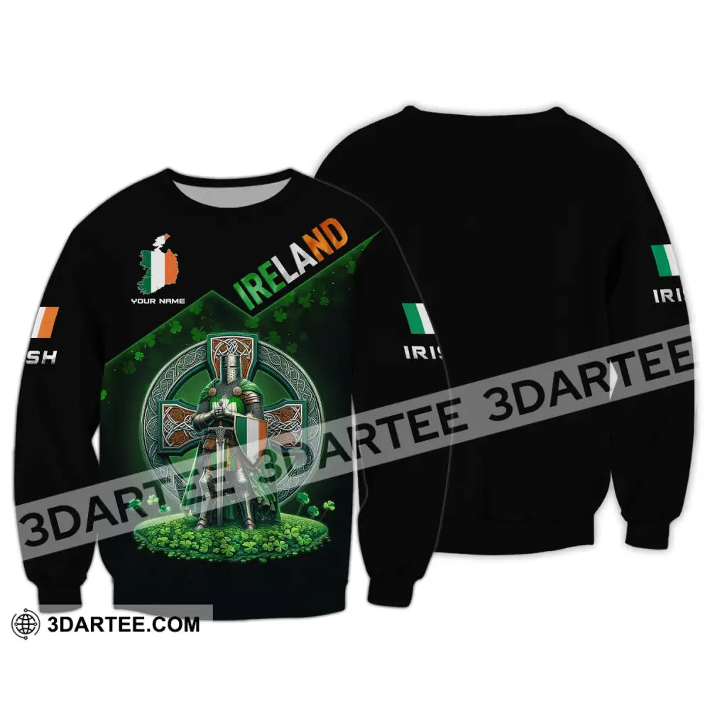 Unisex Shirt Custom Name Ireland T-Shirt Hoodie Polo Gift For Irish Long Sleeve / S