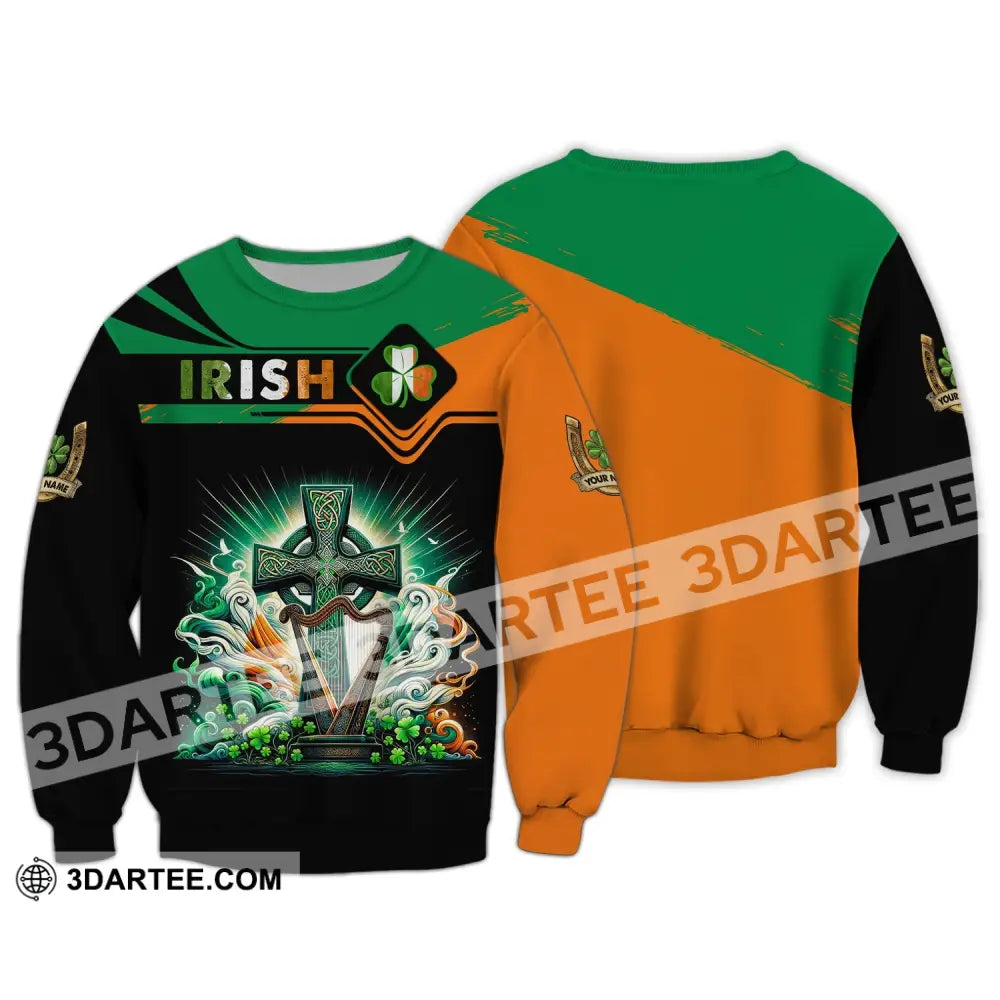 Unisex Shirt Custom Name Irish T-Shirt Ireland Hoodie Polo Gift For Lover Long Sleeve / S