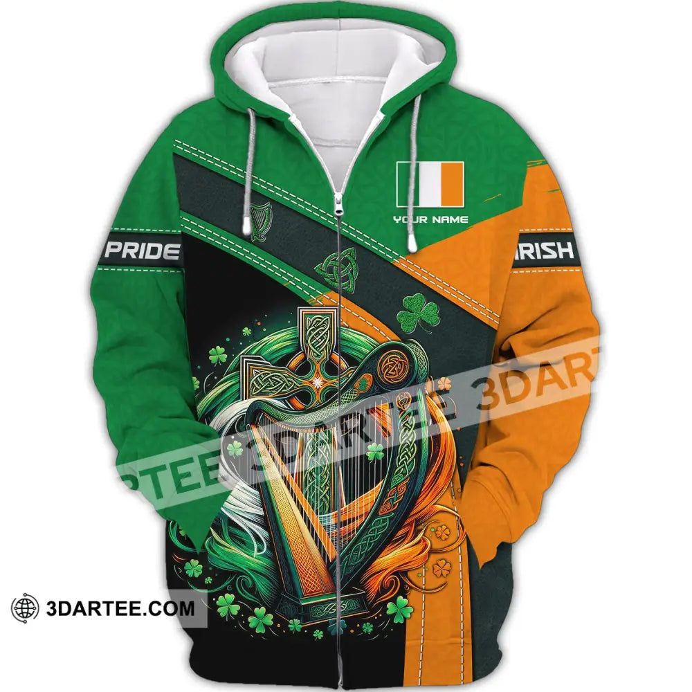 Unisex Shirt Custom Name Irish T-Shirt Ireland Hoodie Polo Gifts