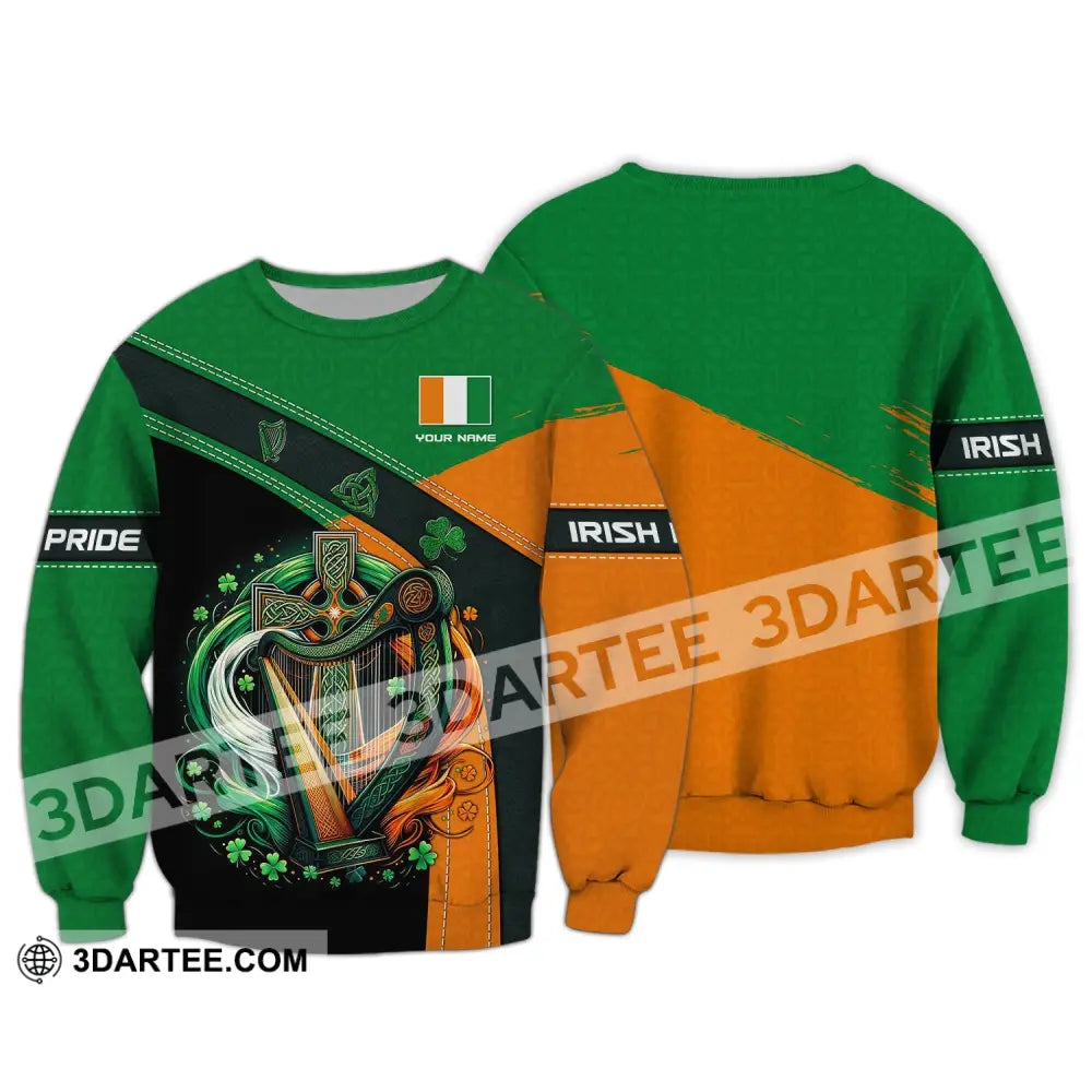 Unisex Shirt Custom Name Irish T-Shirt Ireland Hoodie Polo Gifts Long Sleeve / S