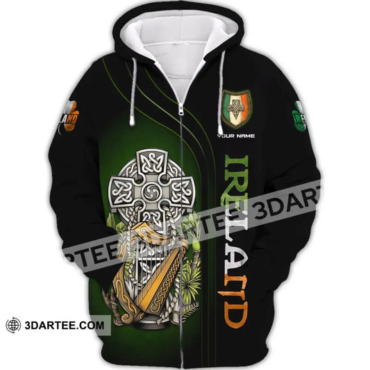 Unisex Shirt Custom Name Irish T-Shirt Ireland Hoodie Polo Zipper / S