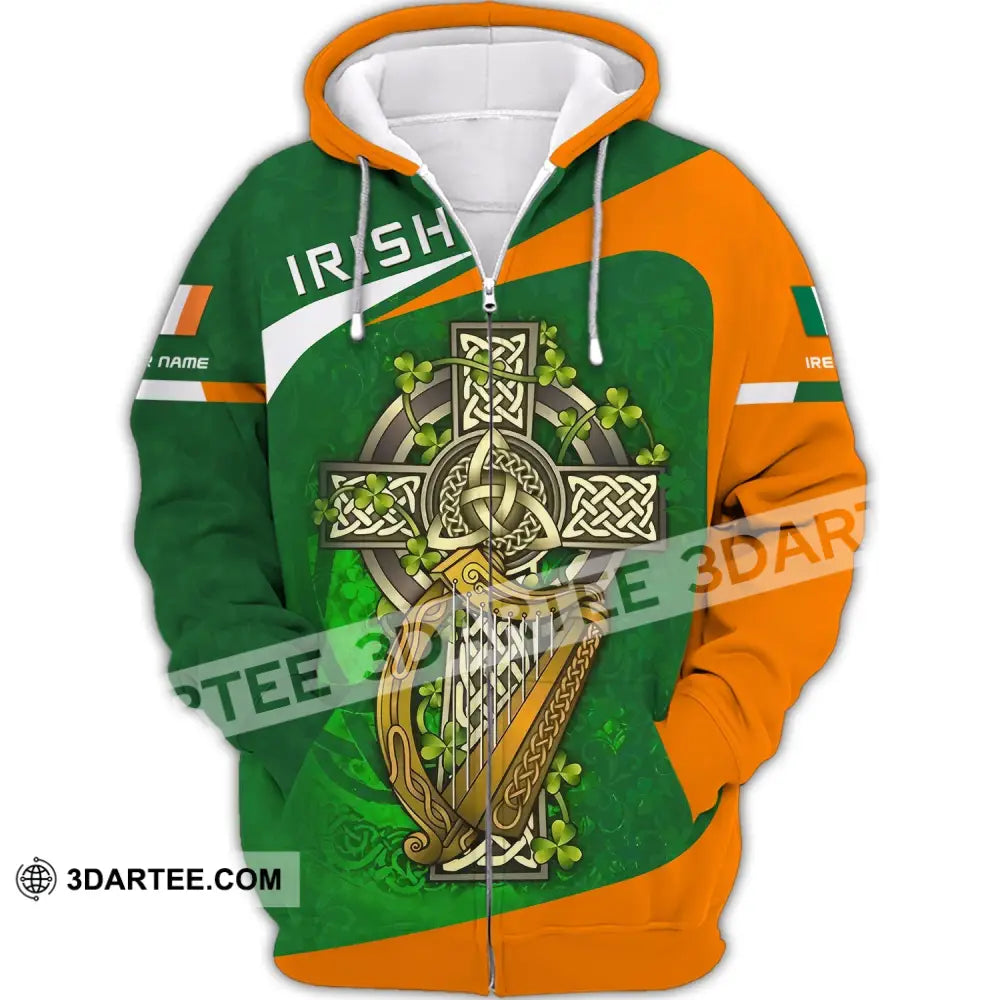 Unisex Shirt Custom Name Irish T-Shirt Ireland Hoodie Polo Zipper / S