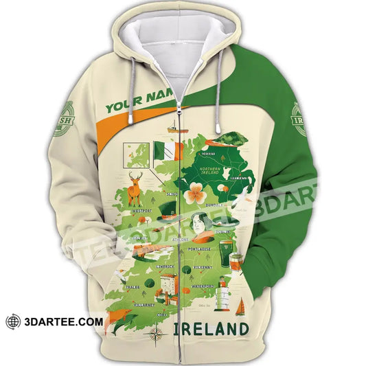 Unisex Shirt Custom Name Irish T-Shirt Ireland Hoodie Polo Zipper / S