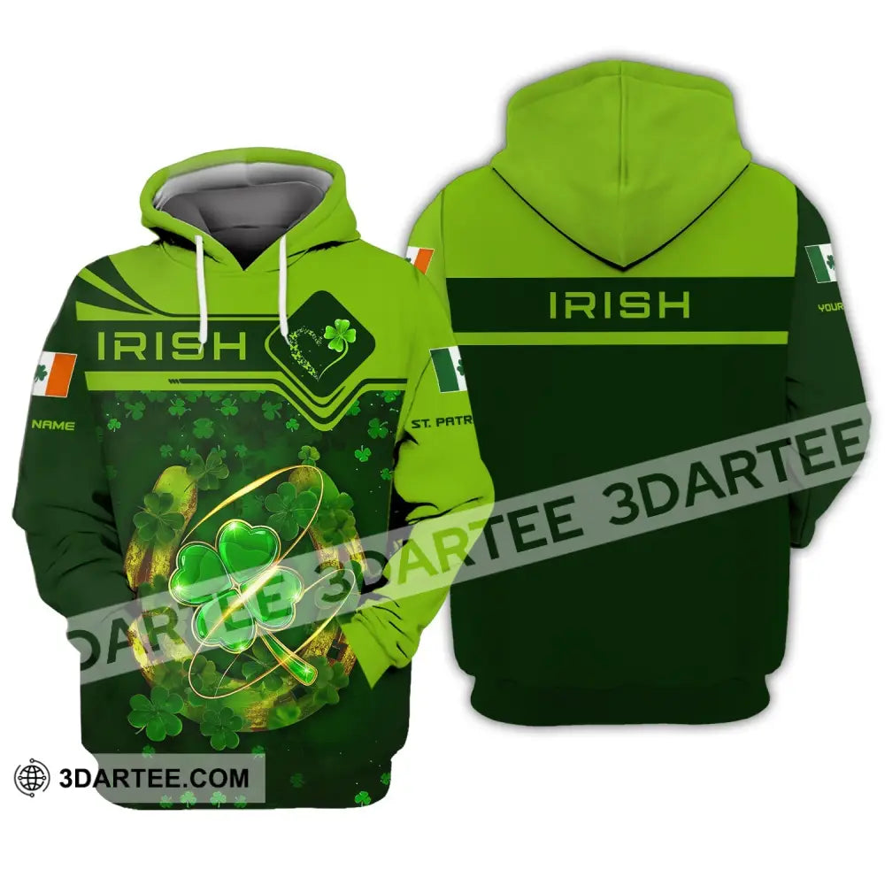 Unisex Shirt Custom Name Irish T-Shirt Saint Patrick’s Day St Gifts Hoodie / S