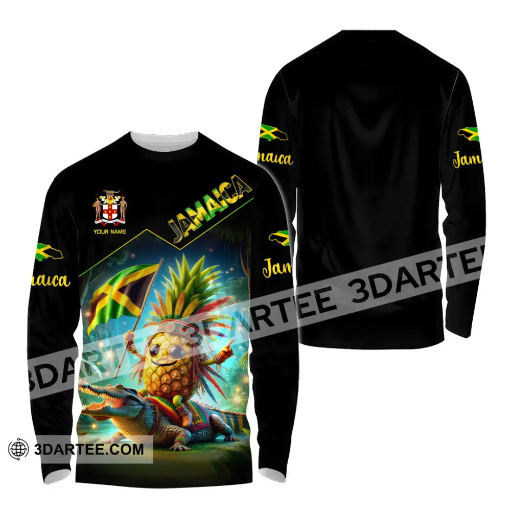 Unisex Shirt Custom Name Jamaica Gift For Lover Long Sleeve / S T-Shirt