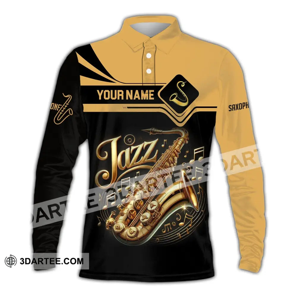 Unisex Shirt Custom Name Jazz Lover Hoodie Polo Long Sleeve / S T-Shirt