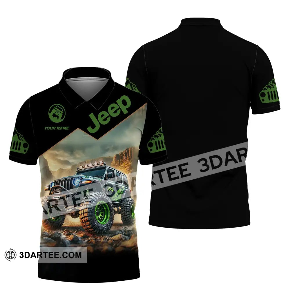 Unisex Shirt Custom Name Jeep Gladiator Polo Long Sleeve / S T-Shirt