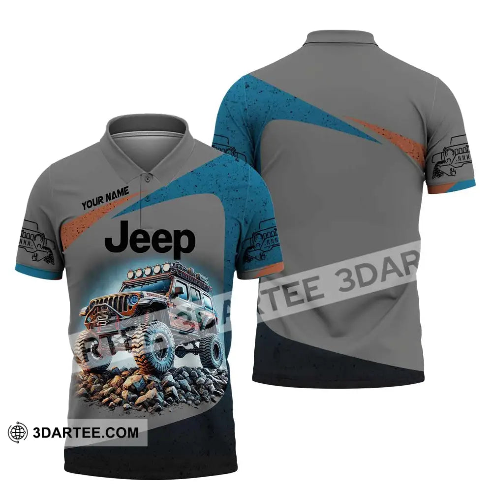 Unisex Shirt Custom Name Jeep Gladiator Polo Long Sleeve / S T-Shirt