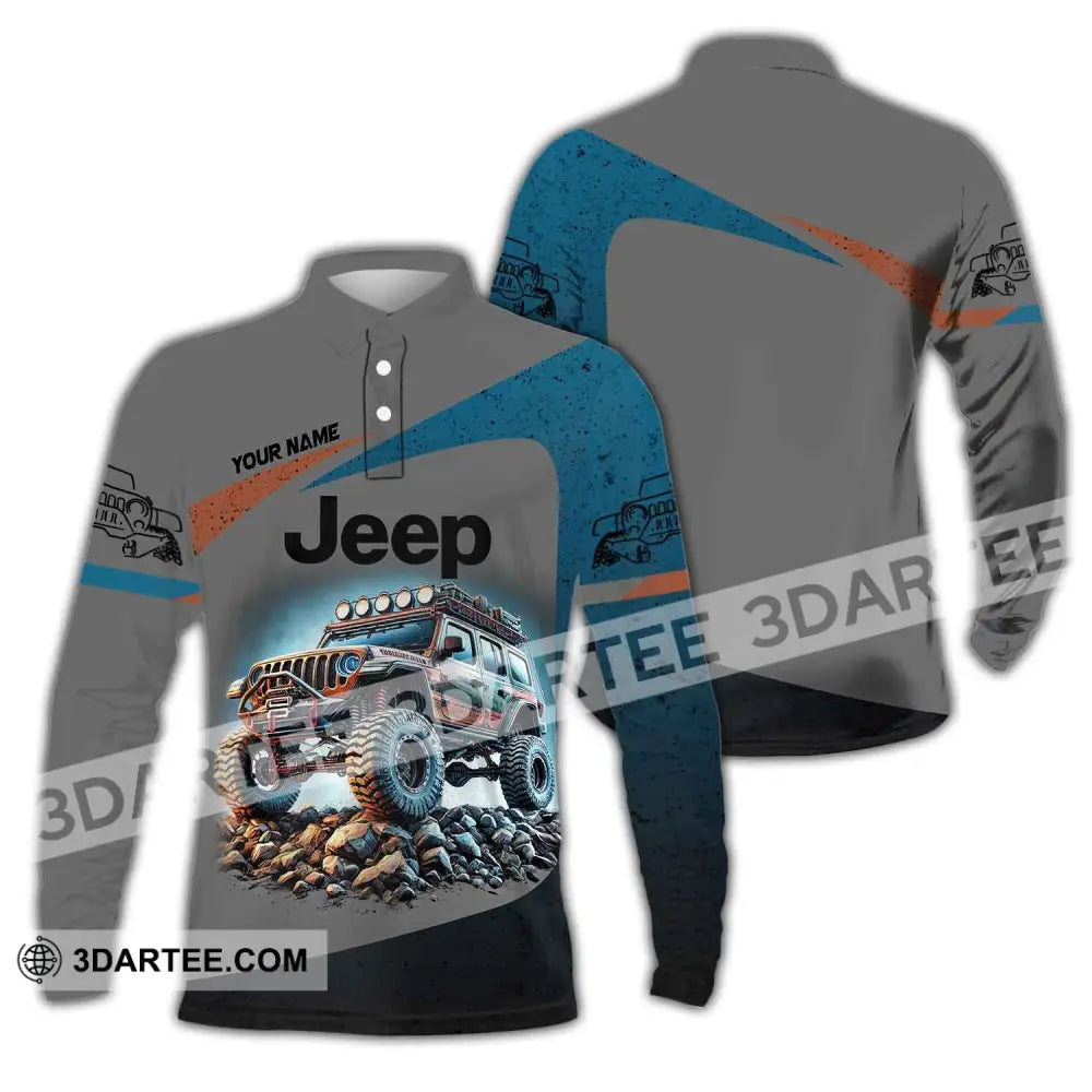 Unisex Shirt Custom Name Jeep Gladiator Polo Long Sleeve / S T-Shirt