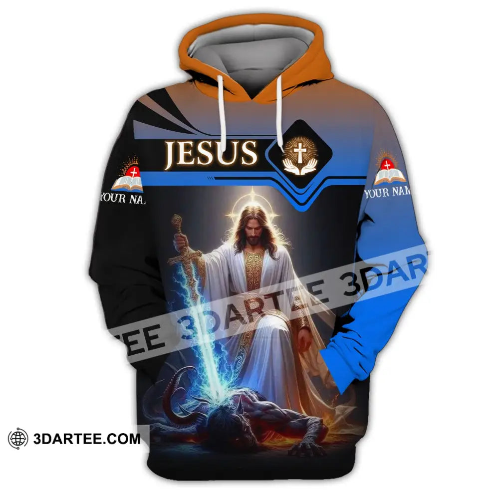 Unisex Shirt - Custom Name Jesus And Sword Hoodie / S T-Shirt