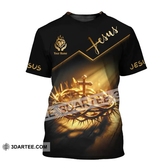 Unisex Shirt - Custom Name Jesus Crown Of Thorns T-Shirt / S T-Shirt