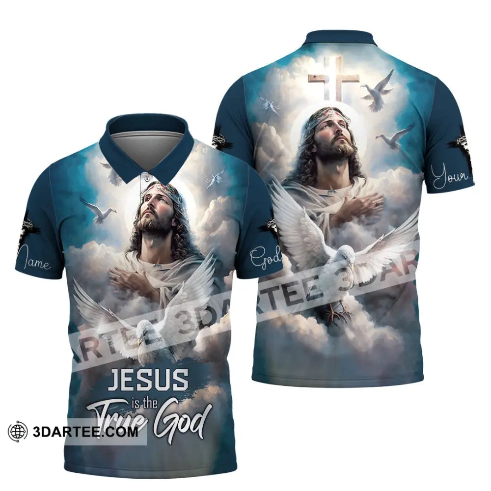 Unisex Shirt - Custom Name Jesus Is The True God Polo / S T-Shirt