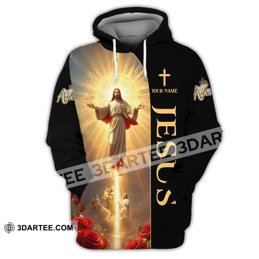 Unisex Shirt - Custom Name Jesus Light Hoodie / S T-Shirt