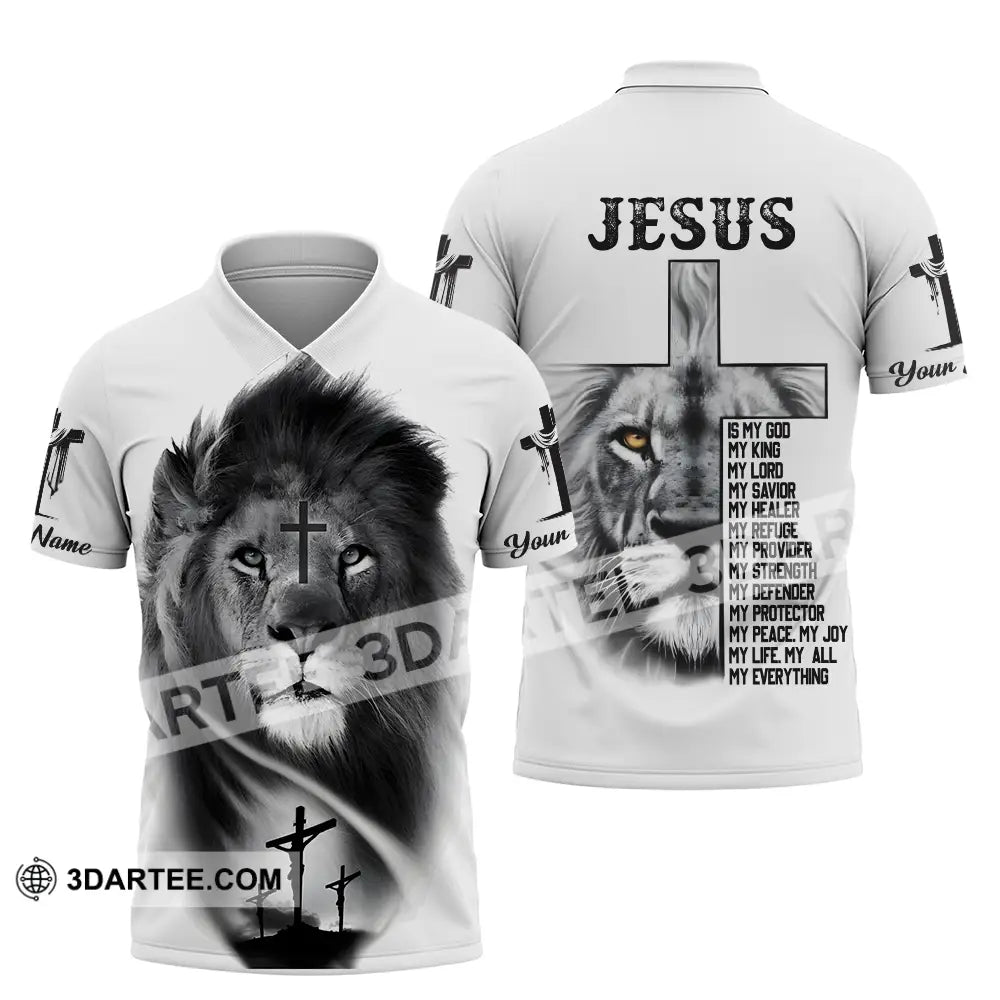 Unisex Shirt - Custom Name Jesus Light Is My God Polo / S T-Shirt