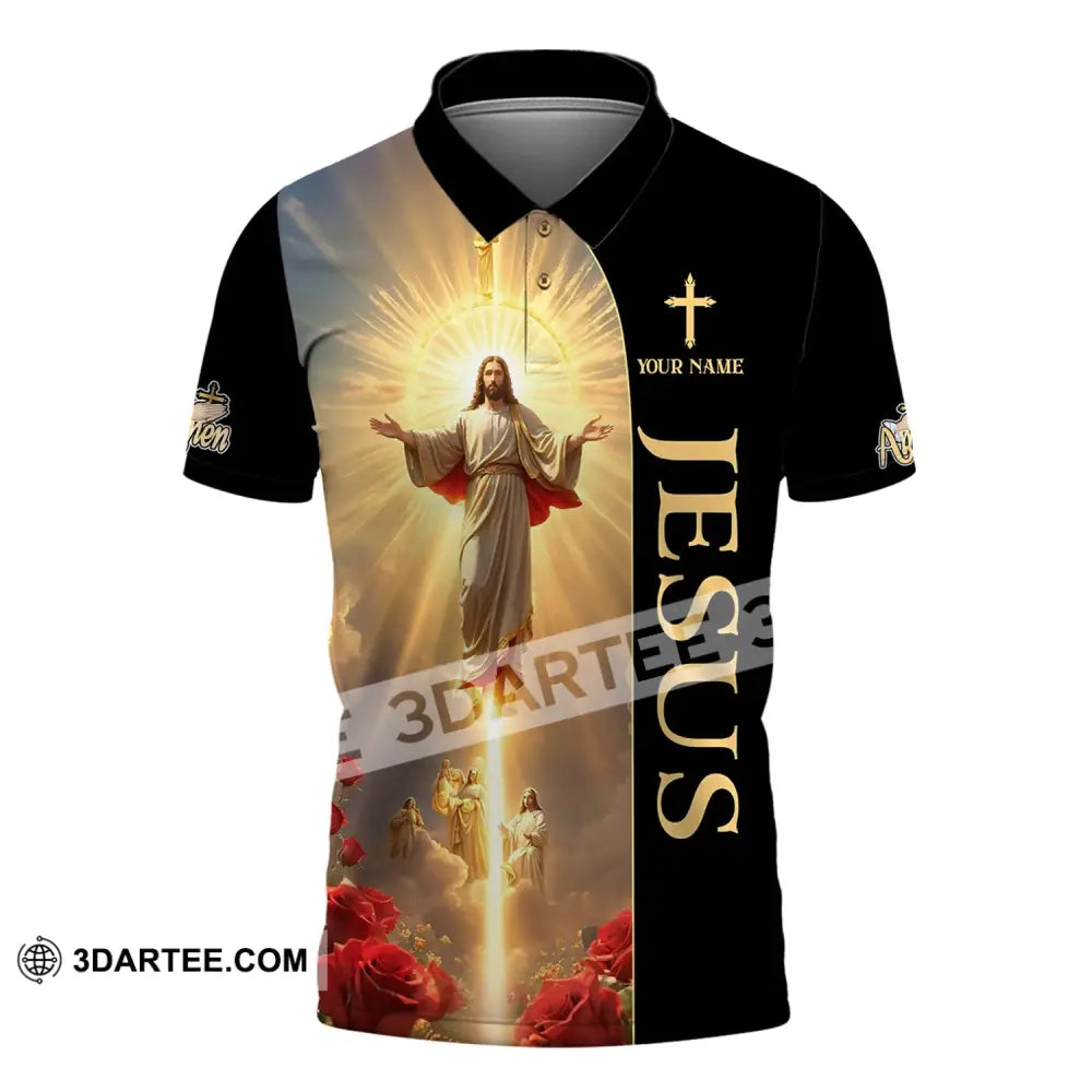 Unisex Shirt - Custom Name Jesus Light Polo / S T-Shirt