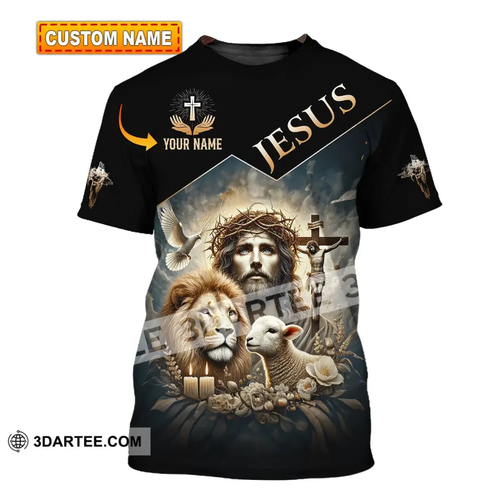 Unisex Shirt Custom Name Jesus Love Long Sleeve Hoodie Polo Gift For Christian T-Shirt