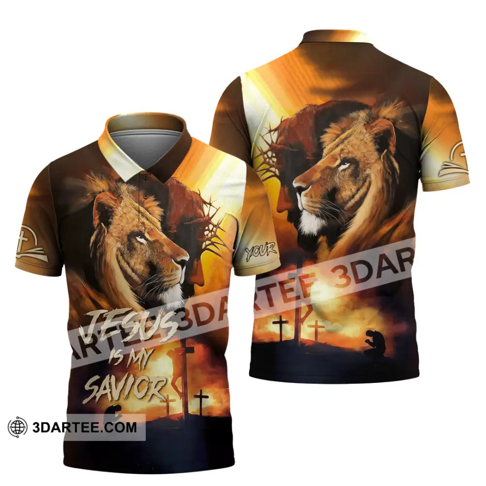 Unisex Shirt - Custom Name Jesus My Lion Savior Polo / S T-Shirt