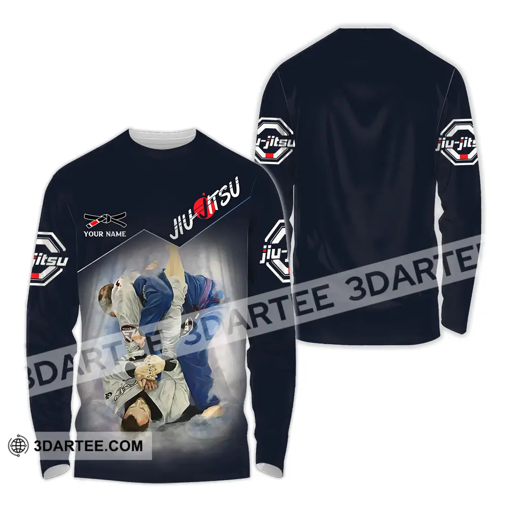 Unisex Shirt - Custom Name Jiu Jitsu Fighter Long Sleeve / S T-Shirt