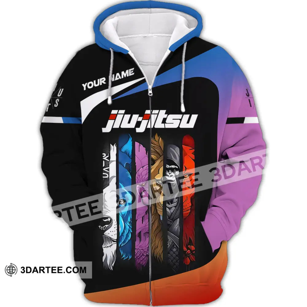 Unisex Shirt Custom Name Jiujitsu Lover Gift Zipper Hoodie / S T-Shirt