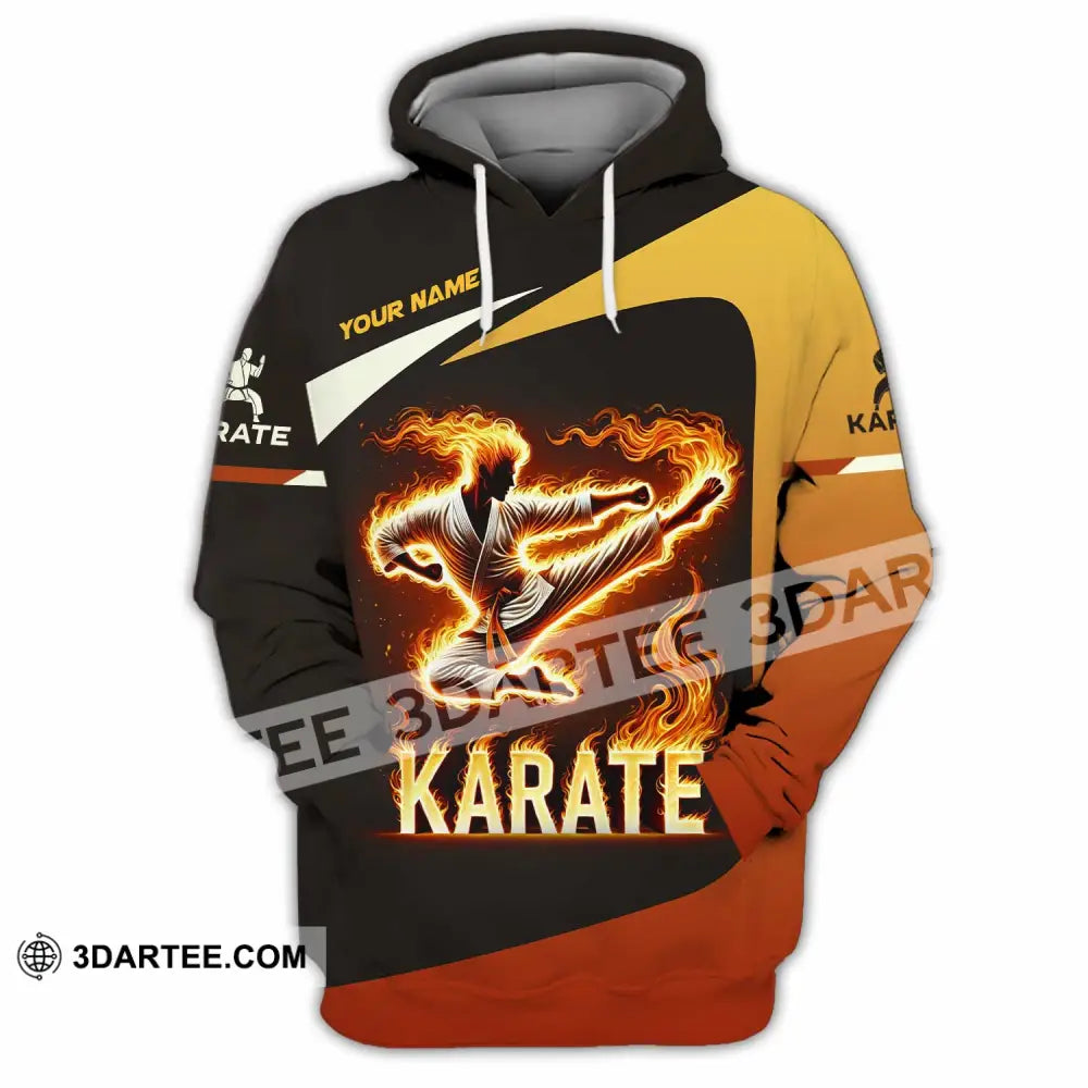 Unisex Shirt Custom Name Karate Polo Long Sleeve Hoodie / S T-Shirt