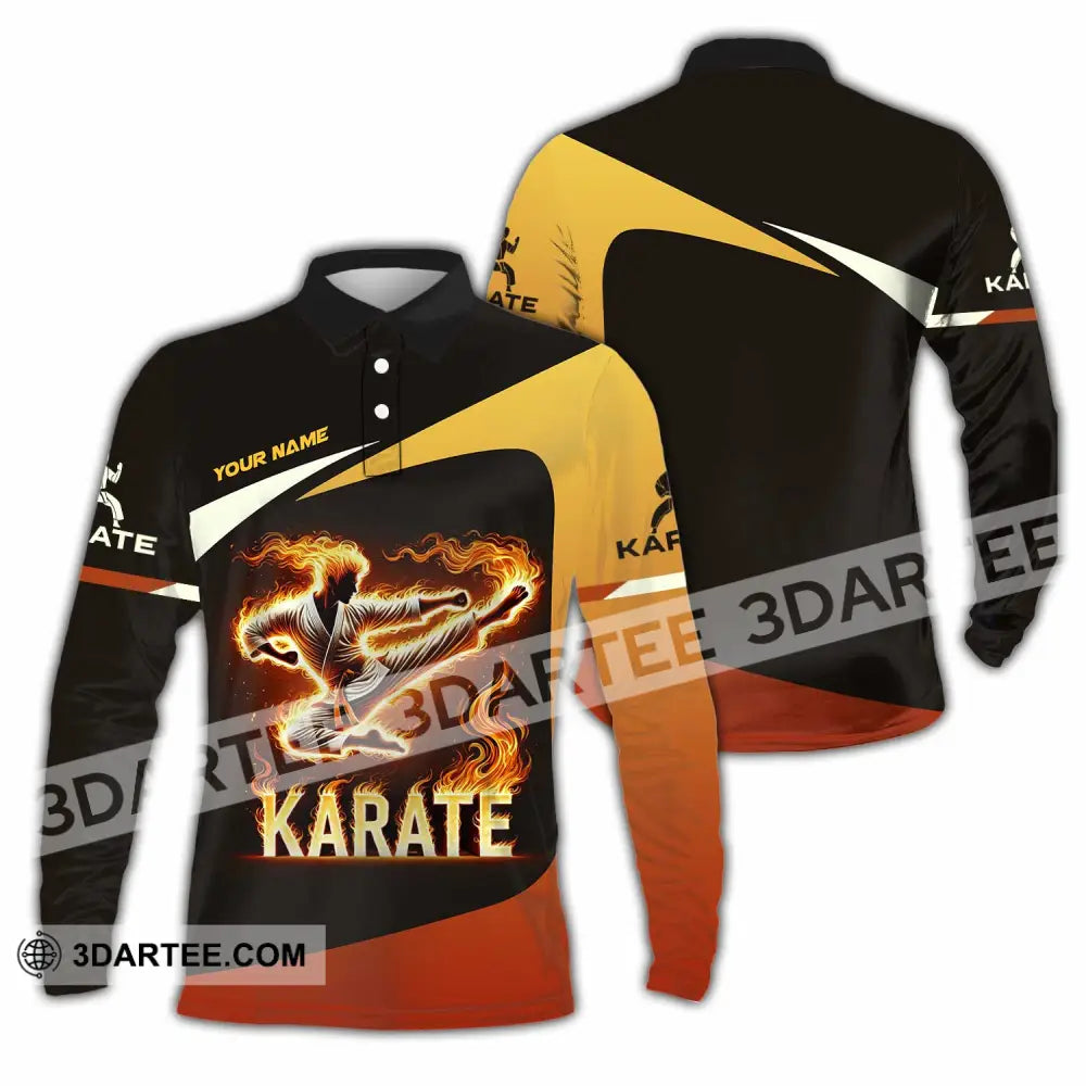 Unisex Shirt Custom Name Karate Polo Long Sleeve / S T-Shirt