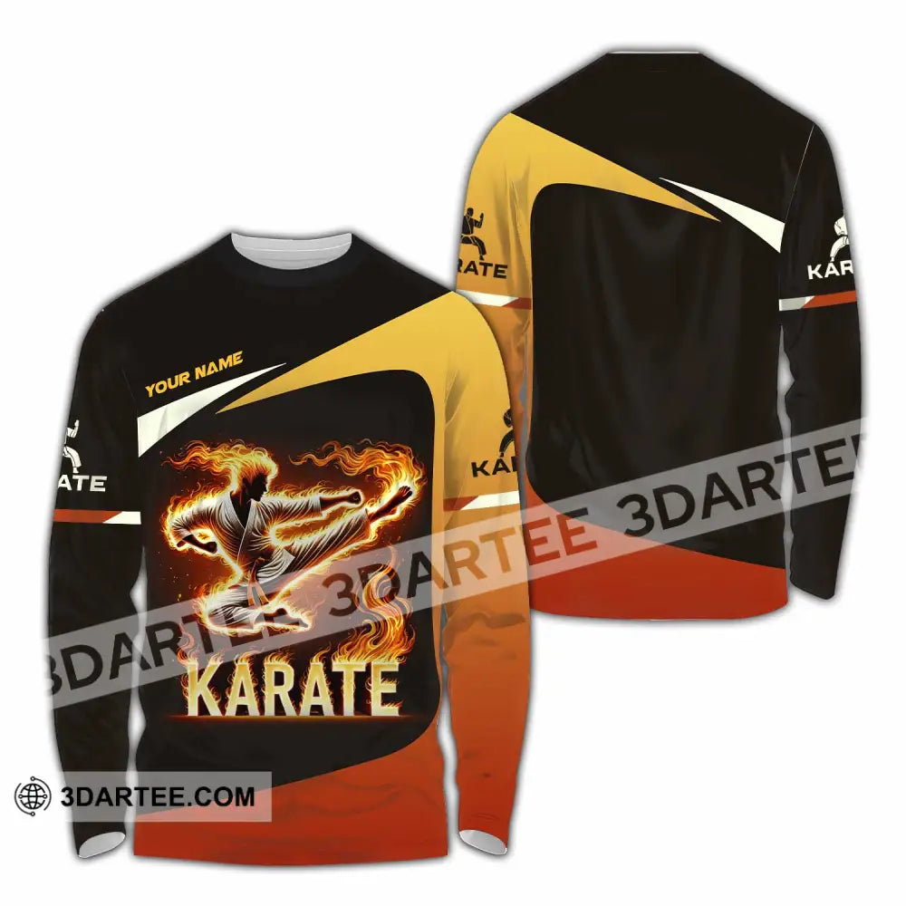 Unisex Shirt Custom Name Karate Polo Long Sleeve / S T-Shirt