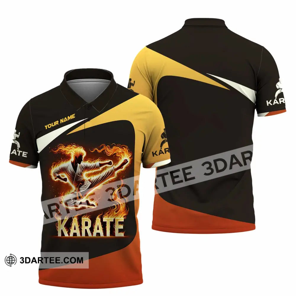 Unisex Shirt Custom Name Karate Polo Long Sleeve / S T-Shirt