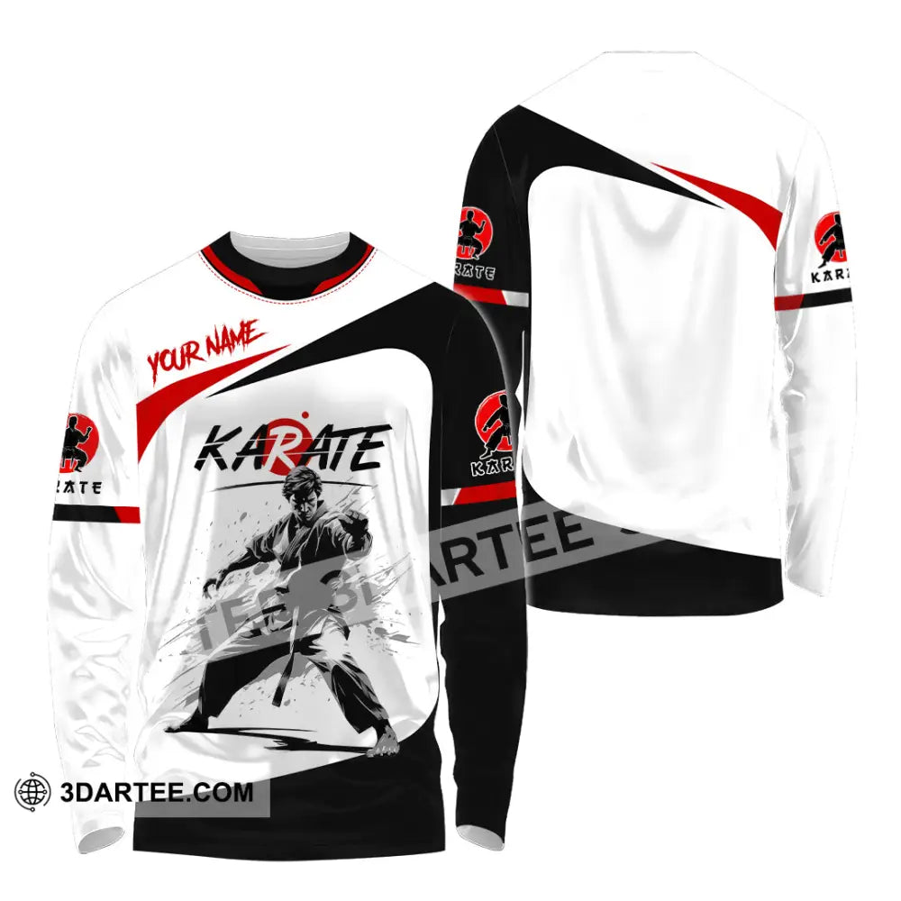 Unisex Shirt - Custom Name Karate Sport Fighter Long Sleeve / S T-Shirt