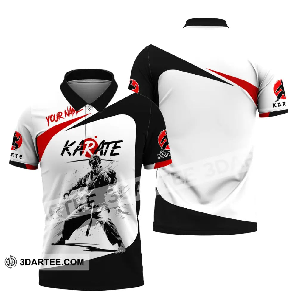 Unisex Shirt - Custom Name Karate Sport Fighter Polo / S T-Shirt