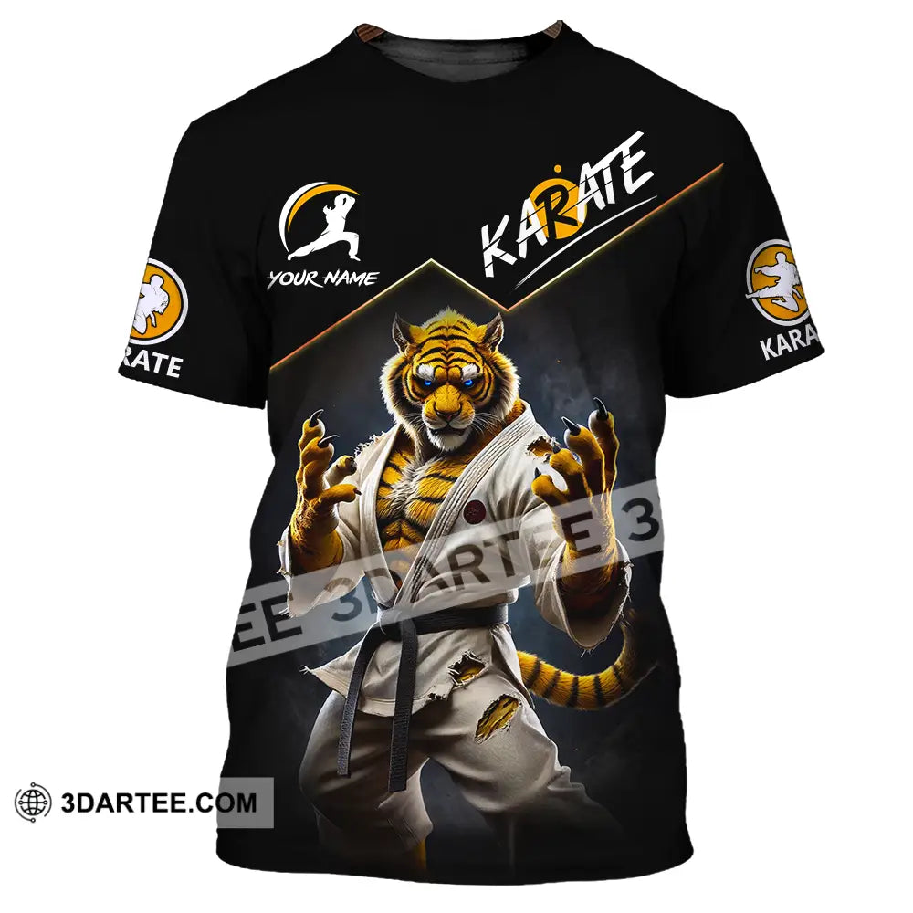 Unisex Shirt - Custom Name Karate Tiger T-Shirt / S T-Shirt