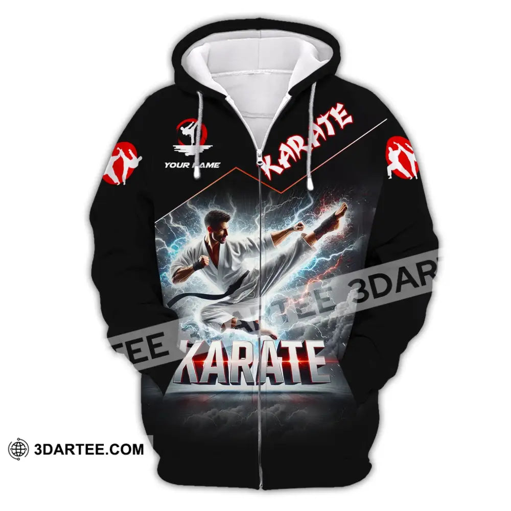 Unisex Shirt - Custom Name Karate Zipper Hoodie / S T-Shirt