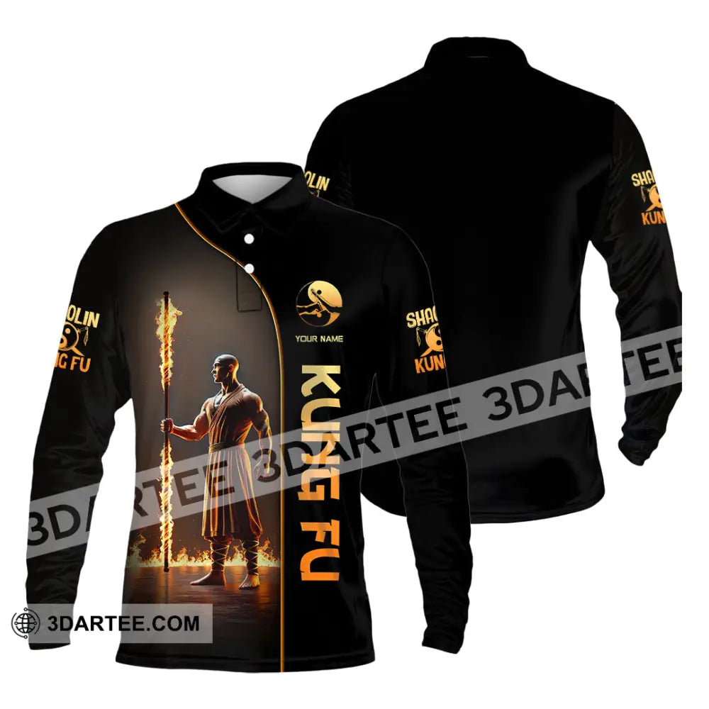 Unisex Shirt Custom Name Kung Fu Lover Gift Long Sleeve Polo / S T-Shirt