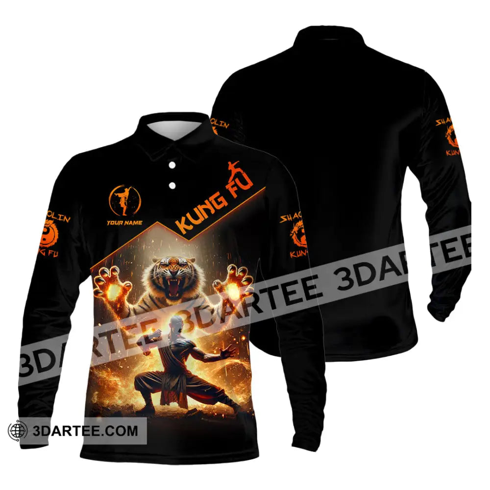 Unisex Shirt Custom Name Kung Fu Lover Gift Long Sleeve Polo / S T-Shirt