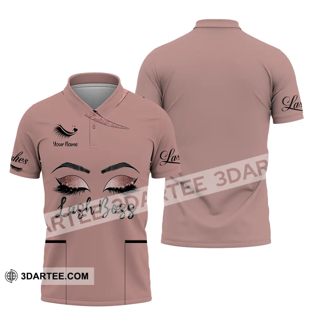 Unisex Shirt - Custom Name Lash Boss Polo / S T-Shirt