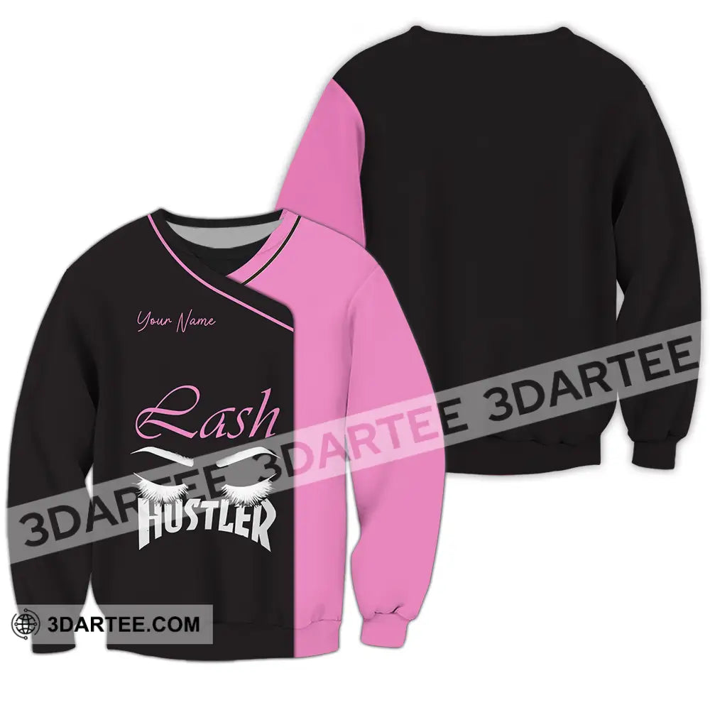 Unisex Shirt - Custom Name Lash Hustler Long Sleeve / S T-Shirt