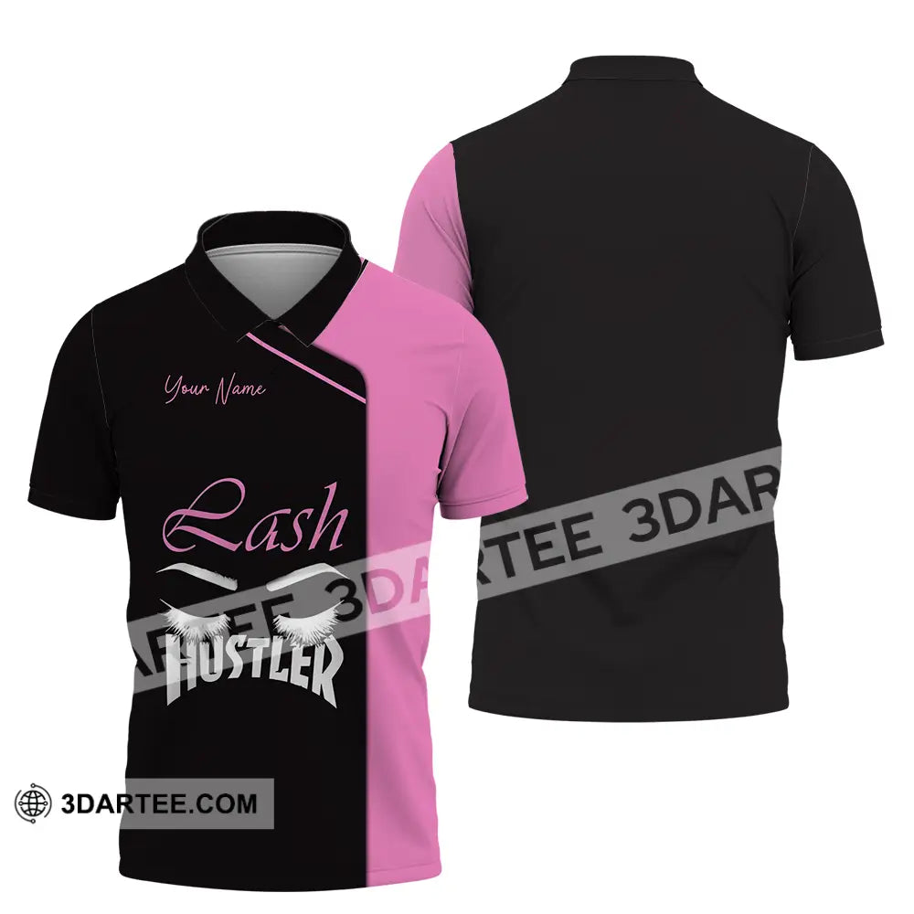 Unisex Shirt - Custom Name Lash Hustler Polo / S T-Shirt