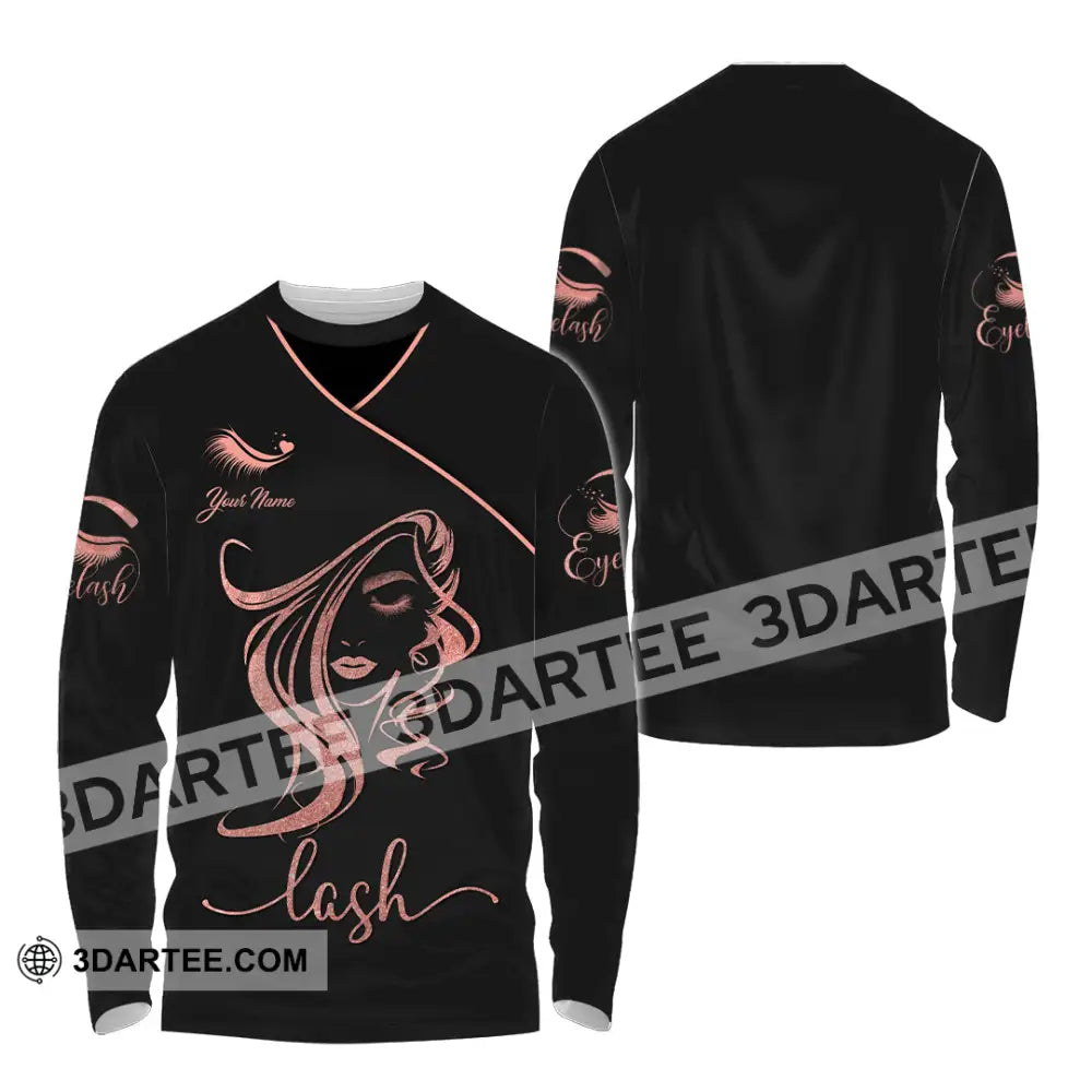 Unisex Shirt - Custom Name Lash Long Sleeve / S T-Shirt