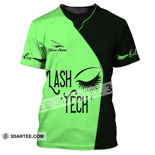 Unisex Shirt - Custom Name Lash Teach Light Green And Black T-Shirt / S T-Shirt