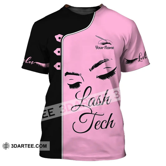 Unisex Shirt - Custom Name Lash Teach Pink And Black T-Shirt / S T-Shirt