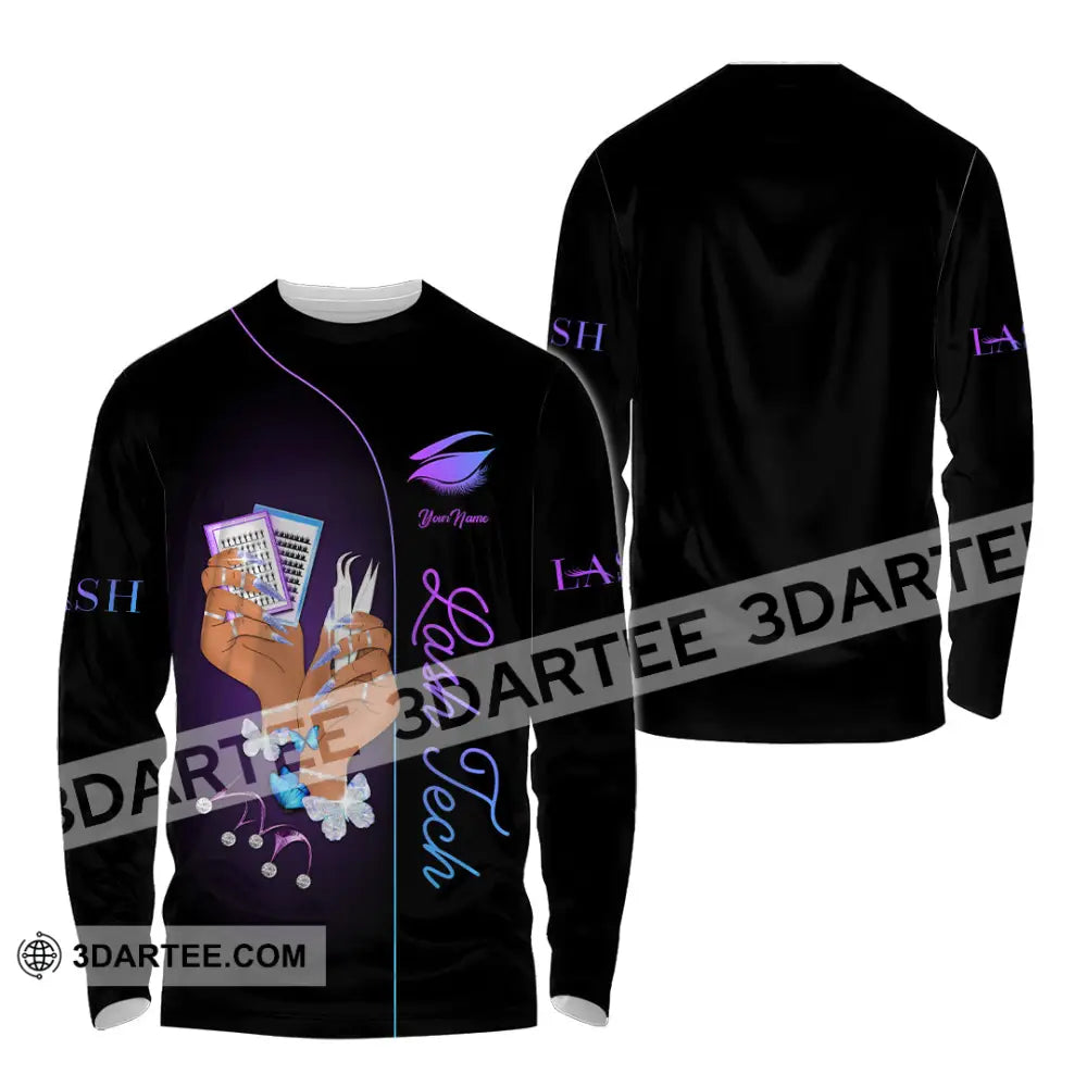 Unisex Shirt - Custom Name Lash Tech Long Sleeve / S T-Shirt