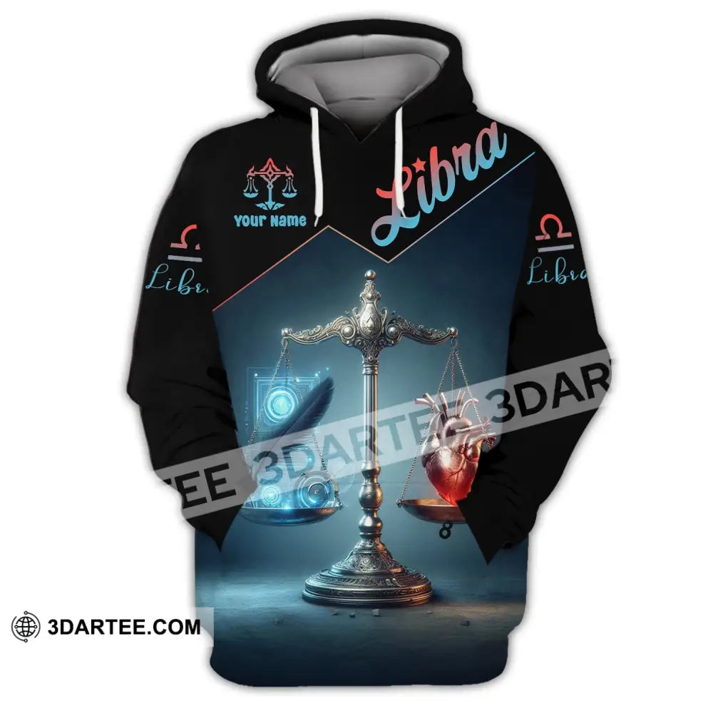 Unisex Shirt - Custom Name Libra Hoodie / S T-Shirt