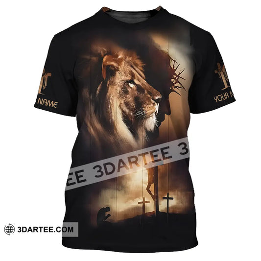 Unisex Shirt - Custom Name Lion Jesus T-Shirt / S T-Shirt