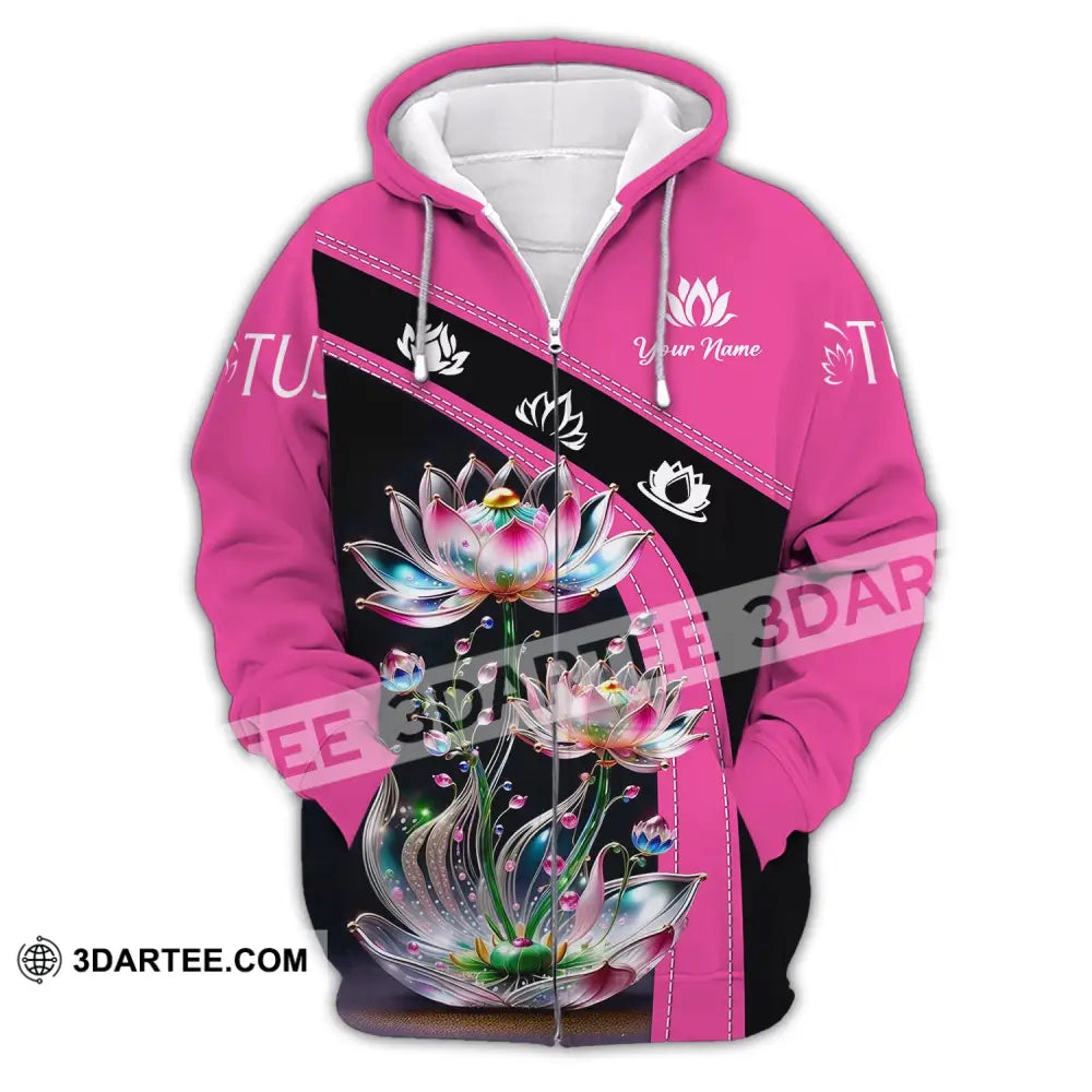 Unisex Shirt - Custom Name Lotus Zipper Hoodie / S T-Shirt
