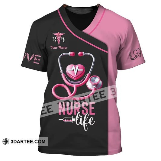 Unisex Shirt - Custom Name Love Nurse Life T-Shirt / S T-Shirt