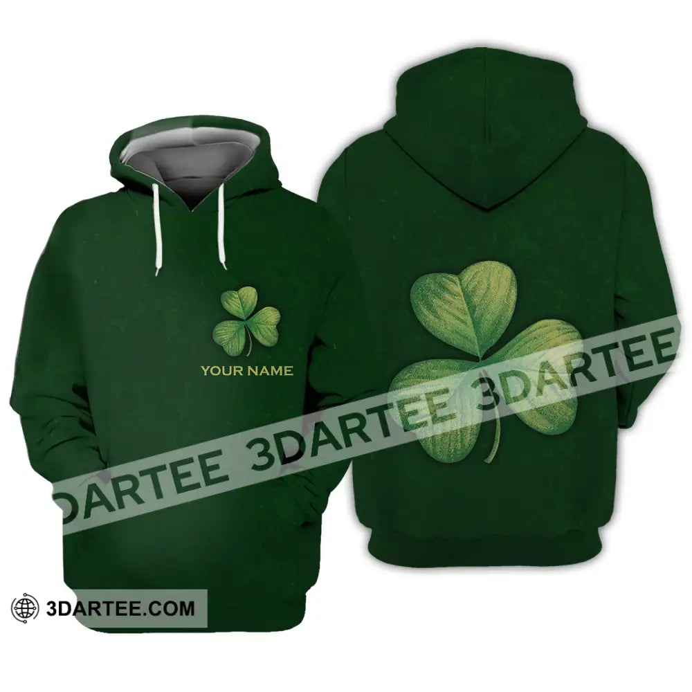 Unisex Shirt - Custom Name Lucky Clover Happy Saint Patrick’s Day Hoodie / S T-Shirt