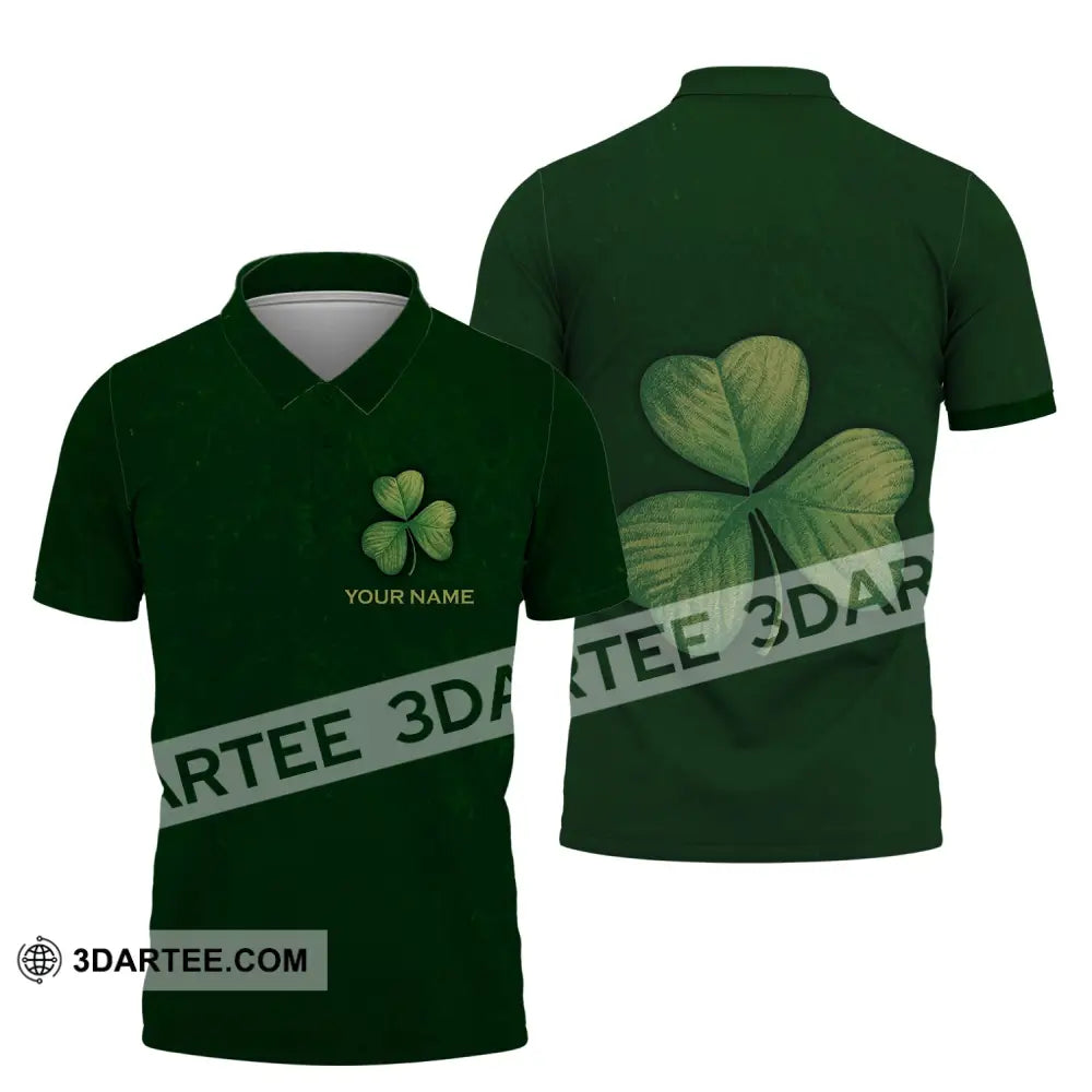 Unisex Shirt - Custom Name Lucky Clover Happy Saint Patrick’s Day Polo / S T-Shirt