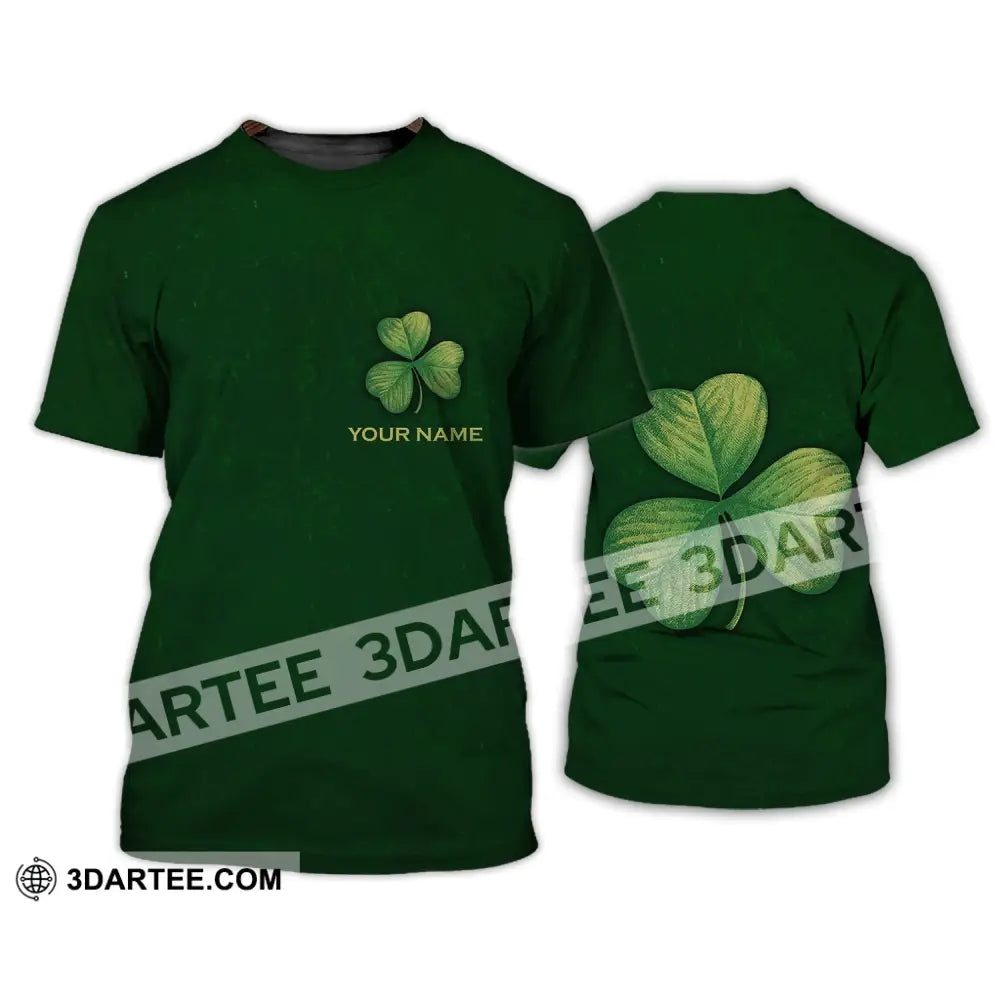 Unisex Shirt - Custom Name Lucky Clover Happy Saint Patrick’s Day T-Shirt / S T-Shirt