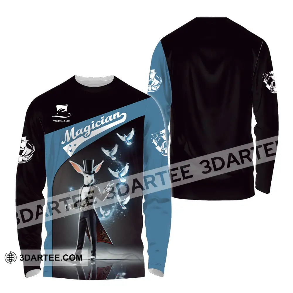 Unisex Shirt Custom Name Magician Long Sleeve Polo / S T-Shirt