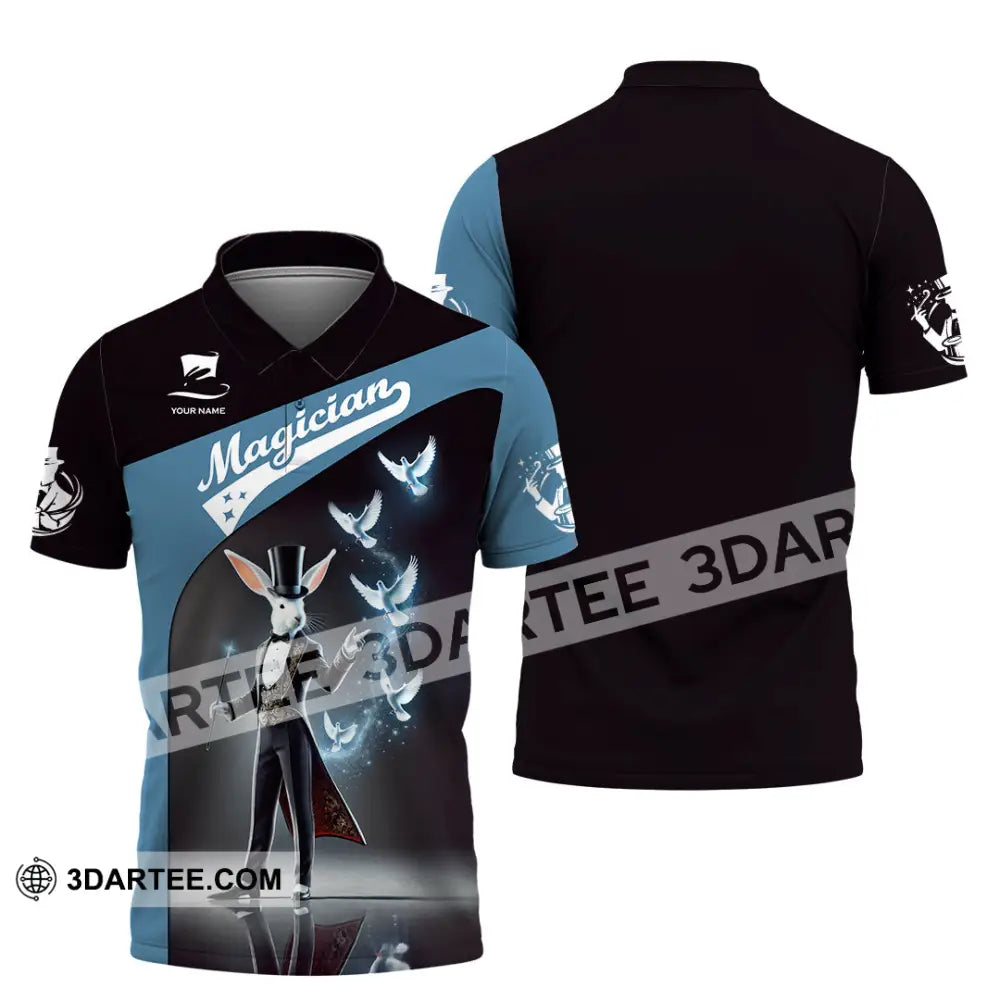 Unisex Shirt Custom Name Magician Long Sleeve Polo / S T-Shirt